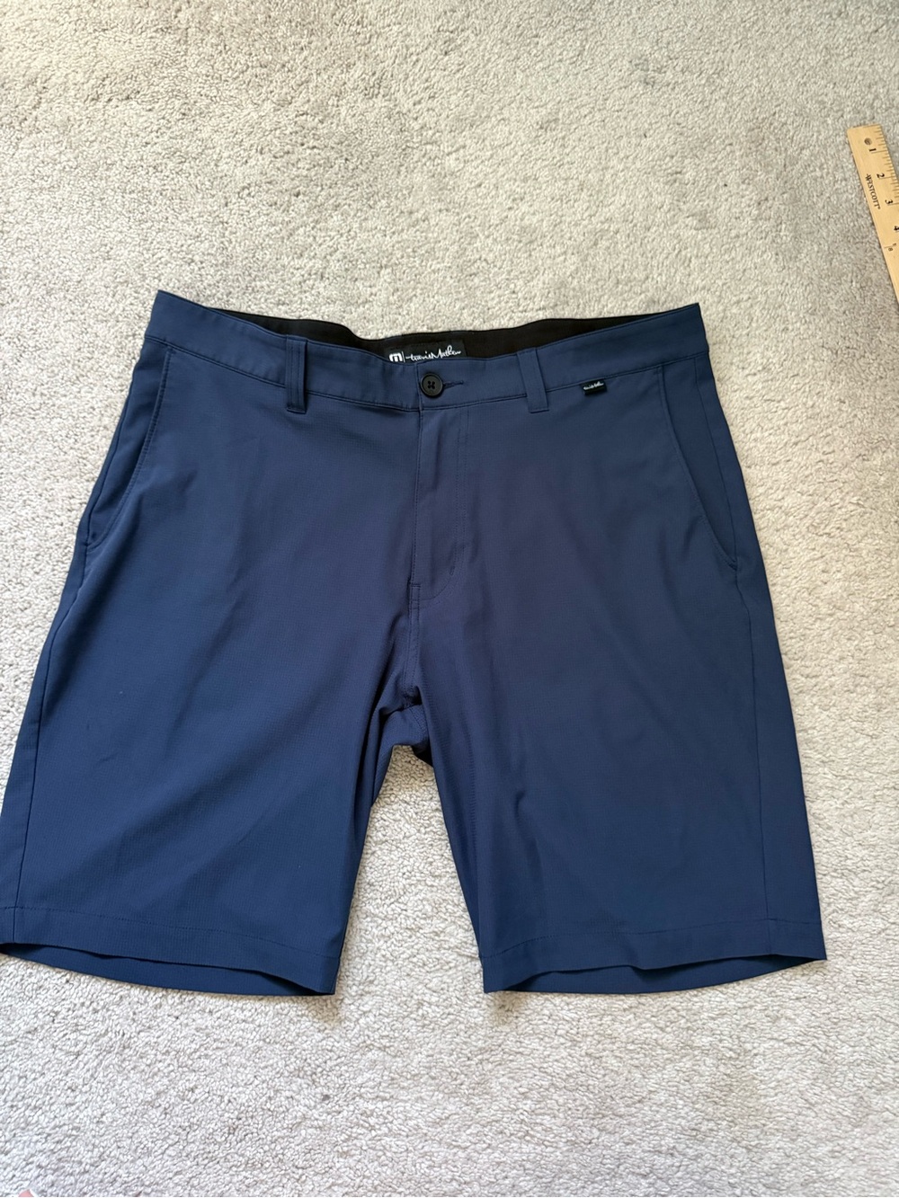 Travis Mathew Navy Flat Front Performance Shorts